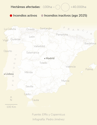 Animación de la evolución de los incendios forestales en agosto (versión móvil)